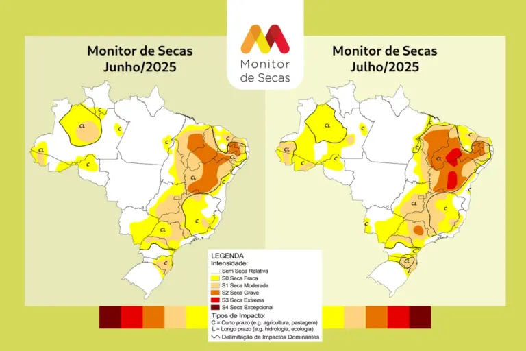 Seca fica mais branda no Norte e com severidade estável no Centro-Oeste