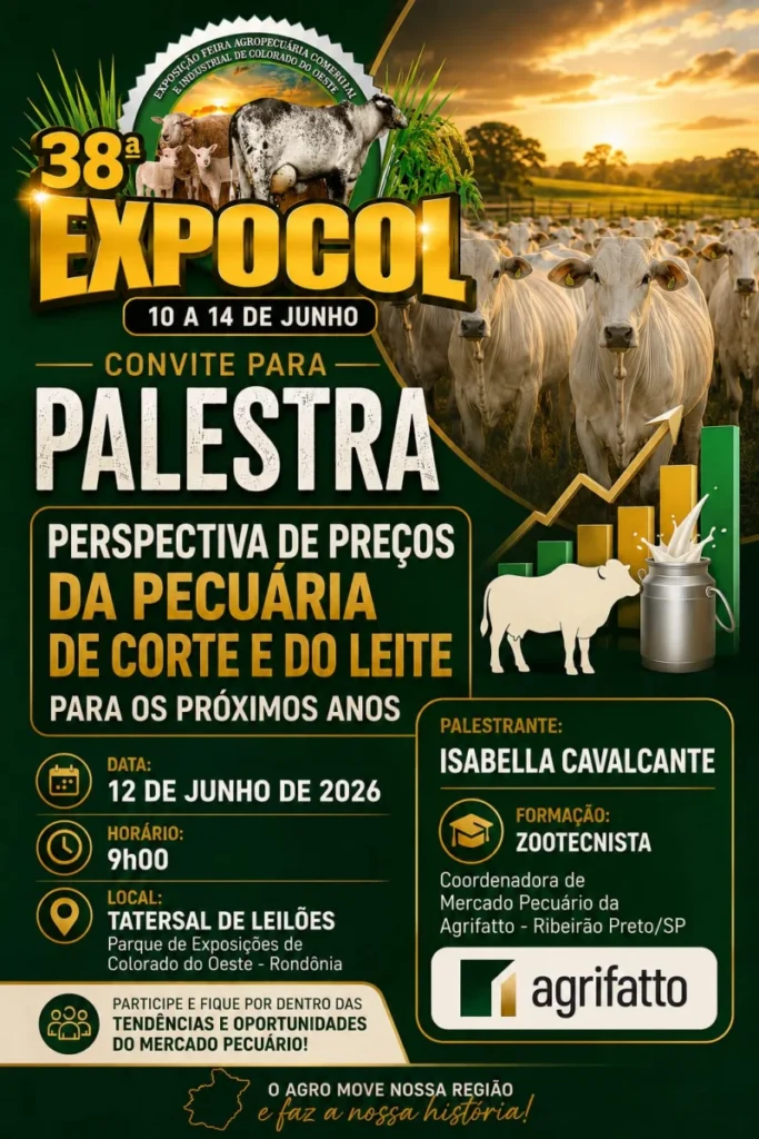 Palestra na 38ª Expocol vai abordar perspectivas para os mercados da carne e do leite